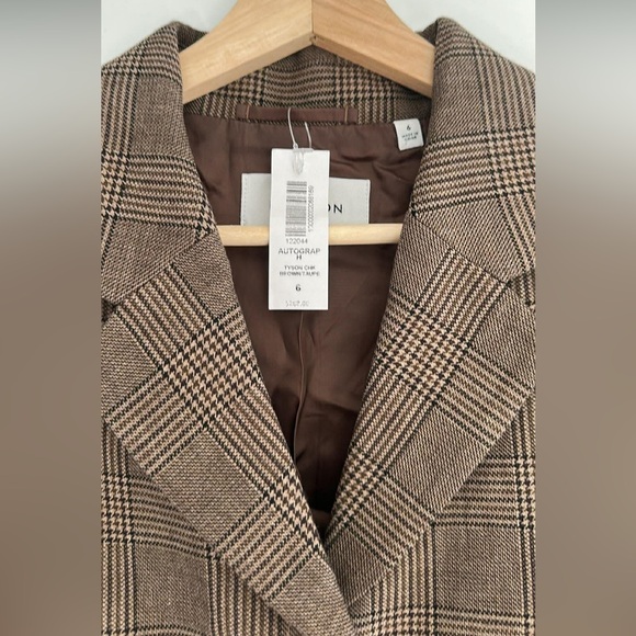 Aritzia Taupe Checkered Blazer Dress - Picture 8 of 10